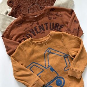 Carter's Brown & Mustard Kids' Adventure Sweatshirts